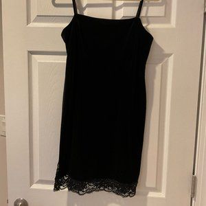 Laundry by Shelli Segal Black Velvet Slip Dress--Size 8